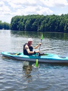 Chad Westbury kayaking